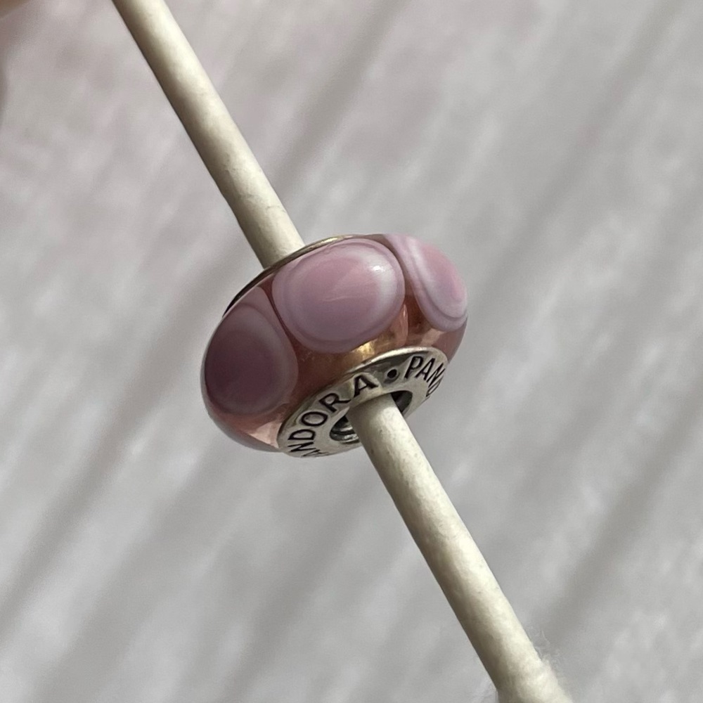 Pandora Pink and Light Purple Glass Pandora Charm